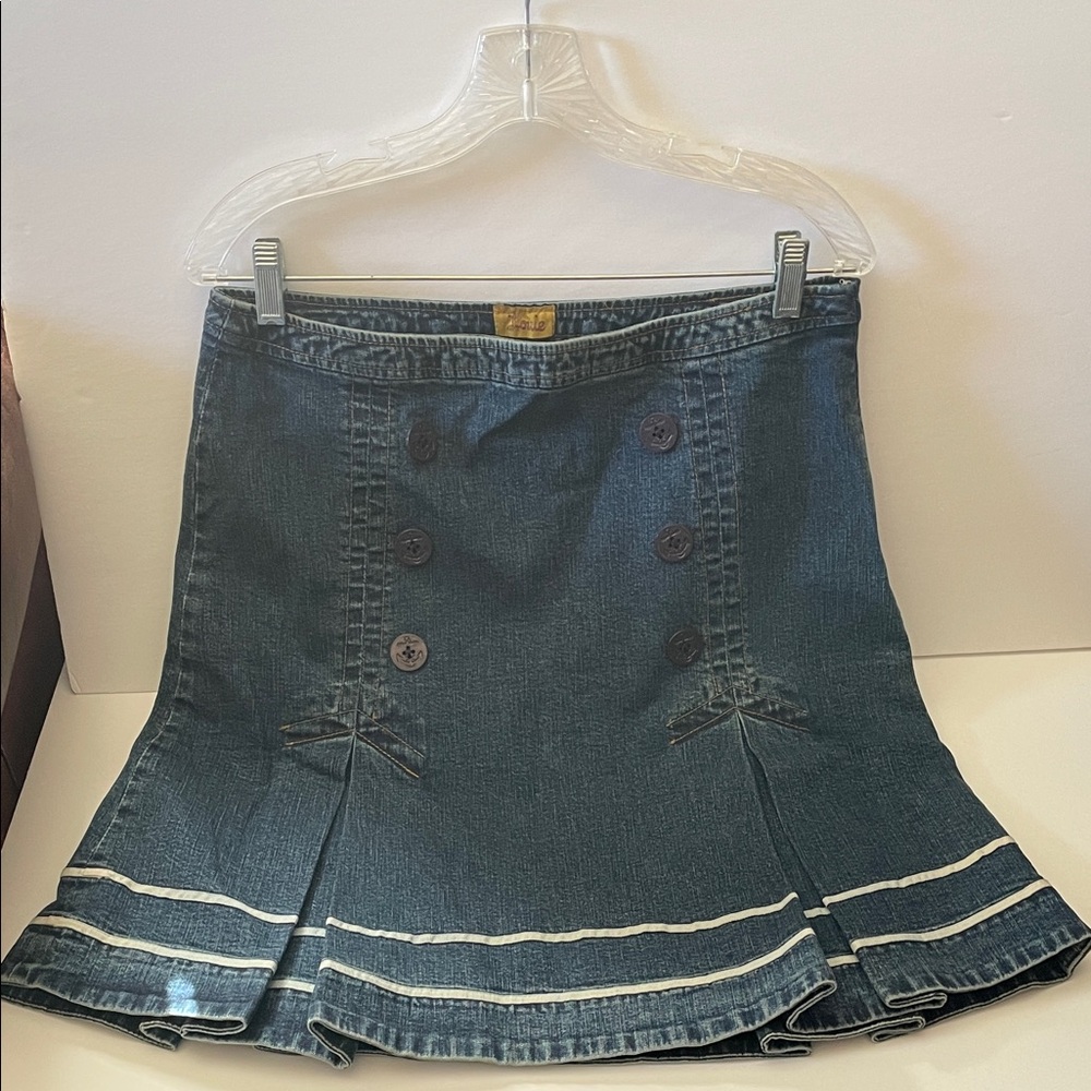 Louie Denim Skirt with Button Details